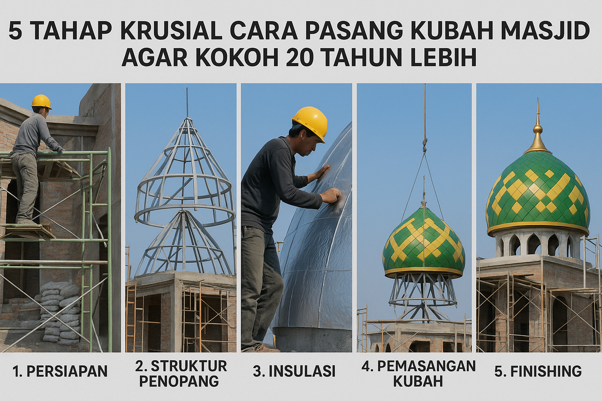 cara-pasang-kubah-masjid-kokoh